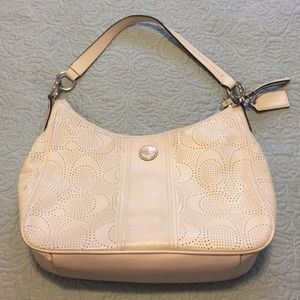 Perforated Coach Shoulder zip bag